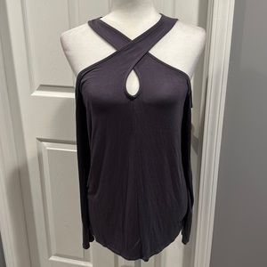 This girl long sleeve open shoulder top